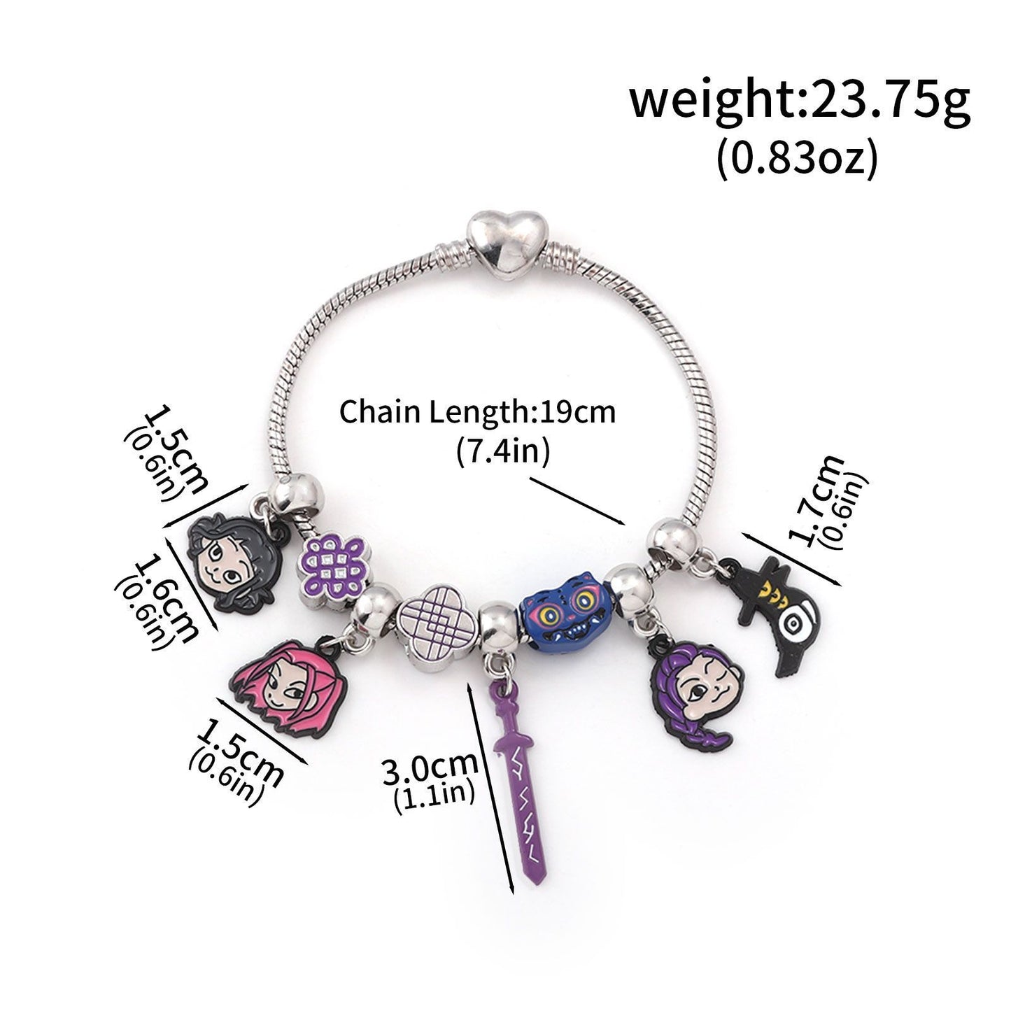 K-Pop Demon Hunters Bracelet Set Mixed Metal Braided Cord & Colorful Seed Bead Bracelets