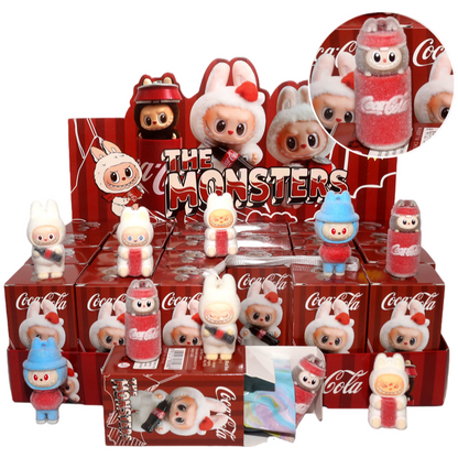 Flocked Cartoon Character Blind Box Collectibles Mini Display Figurines & Hanging Charms Assorted Styles