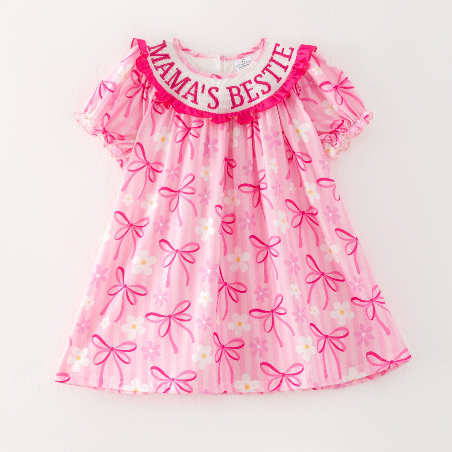 MAMA'S BESTIE Bow Custom Name Smocked Embroidered Collection