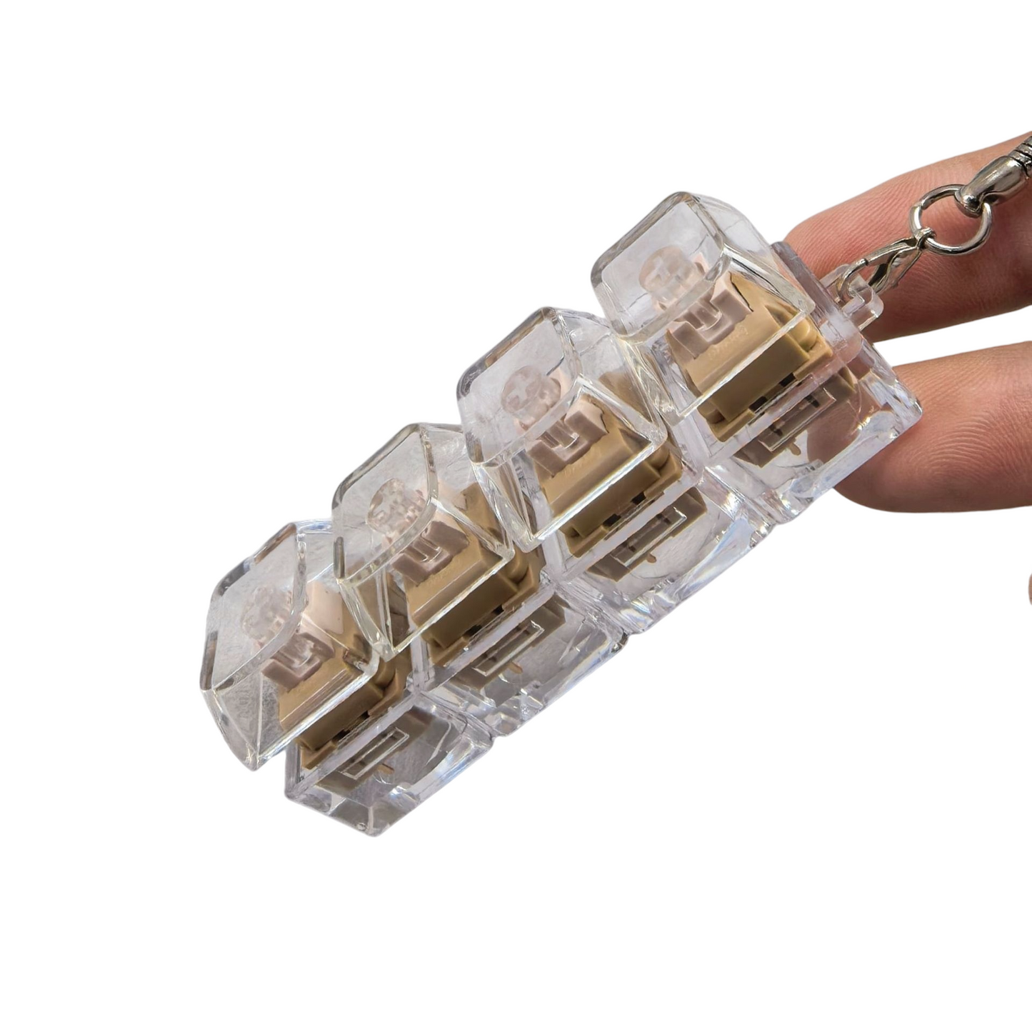 Transparent Click Button Fidget Keychain Stress Relief Multiple Colors