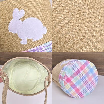 Colorful Gingham Easter Basket for Kids – Egg Hunt & Gift Basket