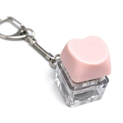 Heart Keycap Fidget Keychain Single & Double Key Clicker Keyboard Stress Relief Bag Charm