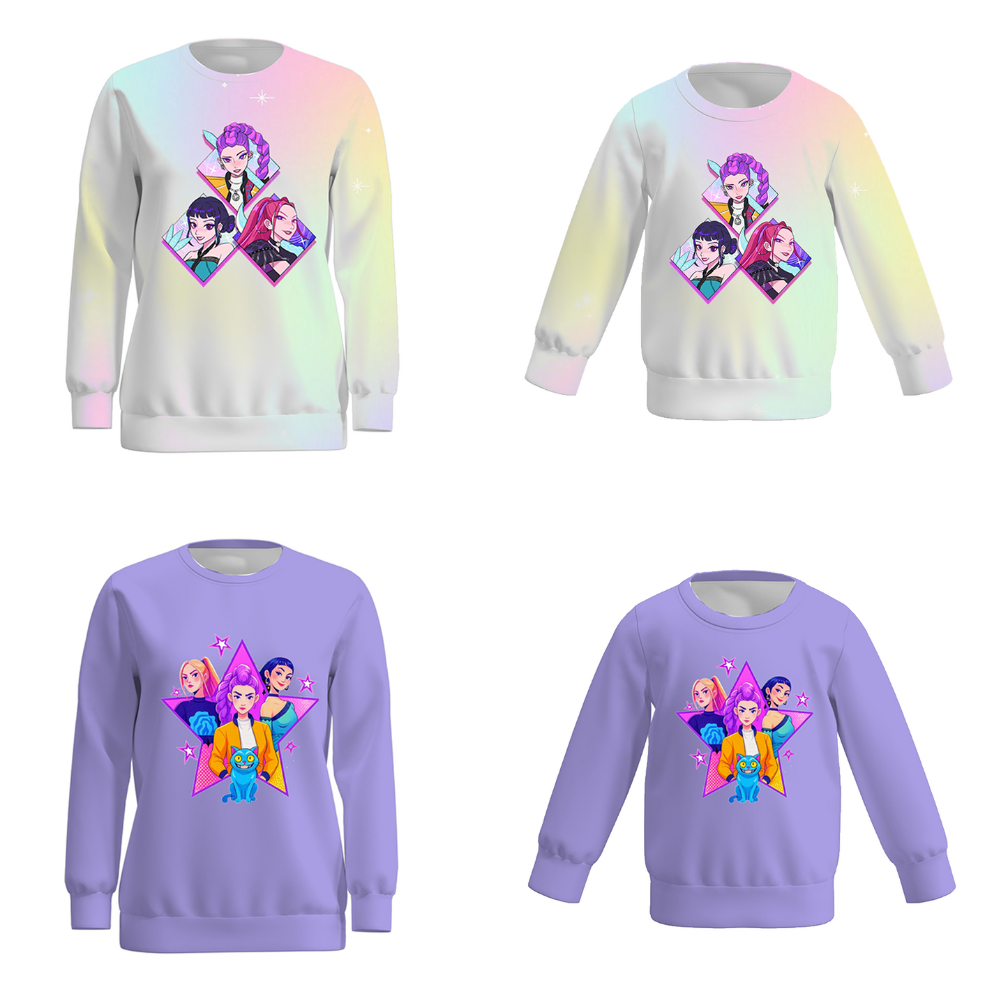 2025 Fall Mommy And Me Kpop Demon Hunter Print Sweatshirt