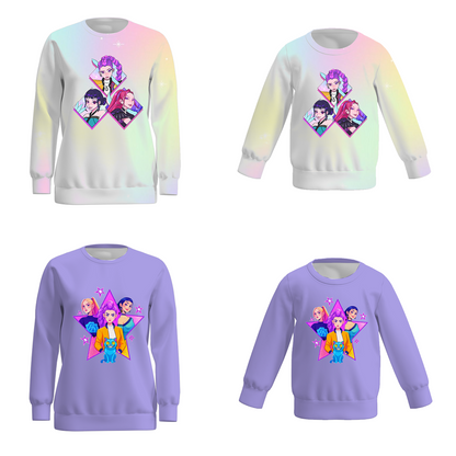 2025 Fall Mommy And Me Kpop Demon Hunter Print Sweatshirt