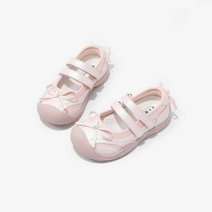 Girls Bow Mary Jane Sneakers – Cute 3-Season Casual Shoes