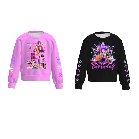 Girls Spring K-pop Demon Hunter Print Fashion Sweatshirt Collection