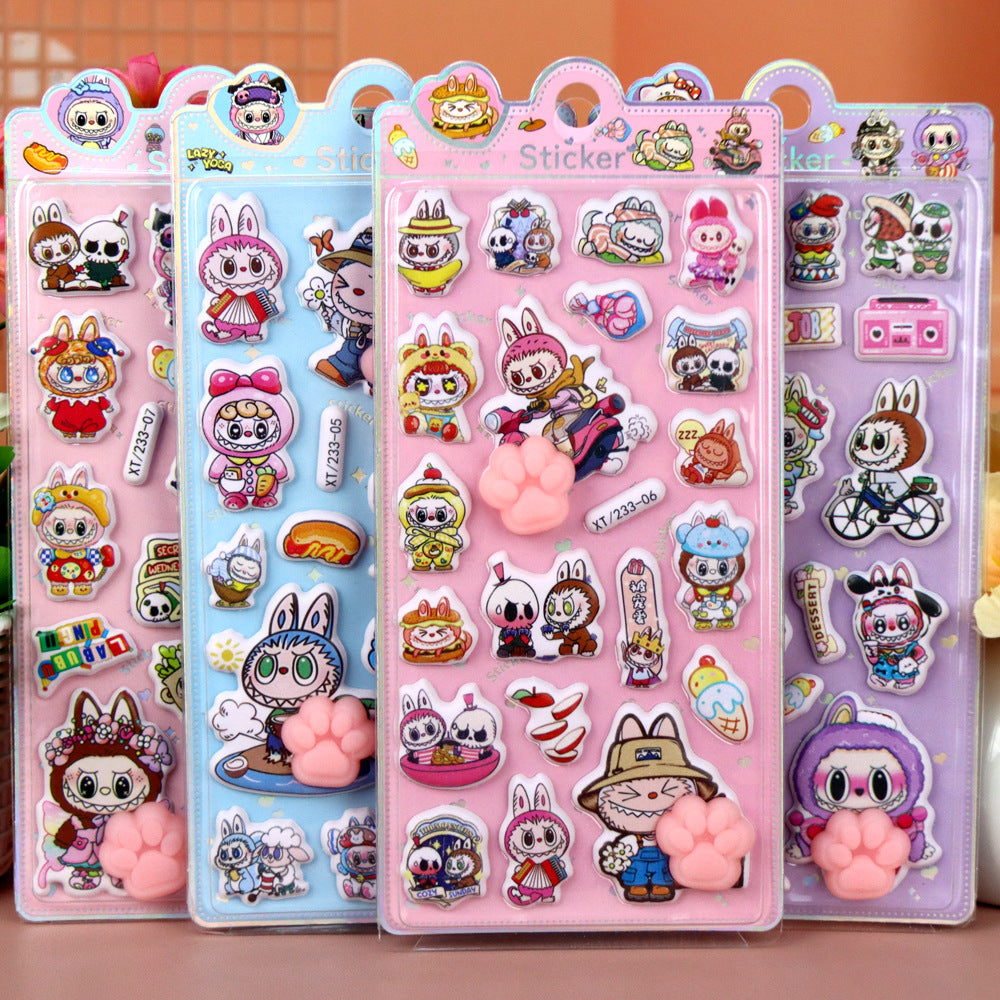 3D Puffy Kids Cartoon Layered DIY Anime Movie Merchandise Stickers