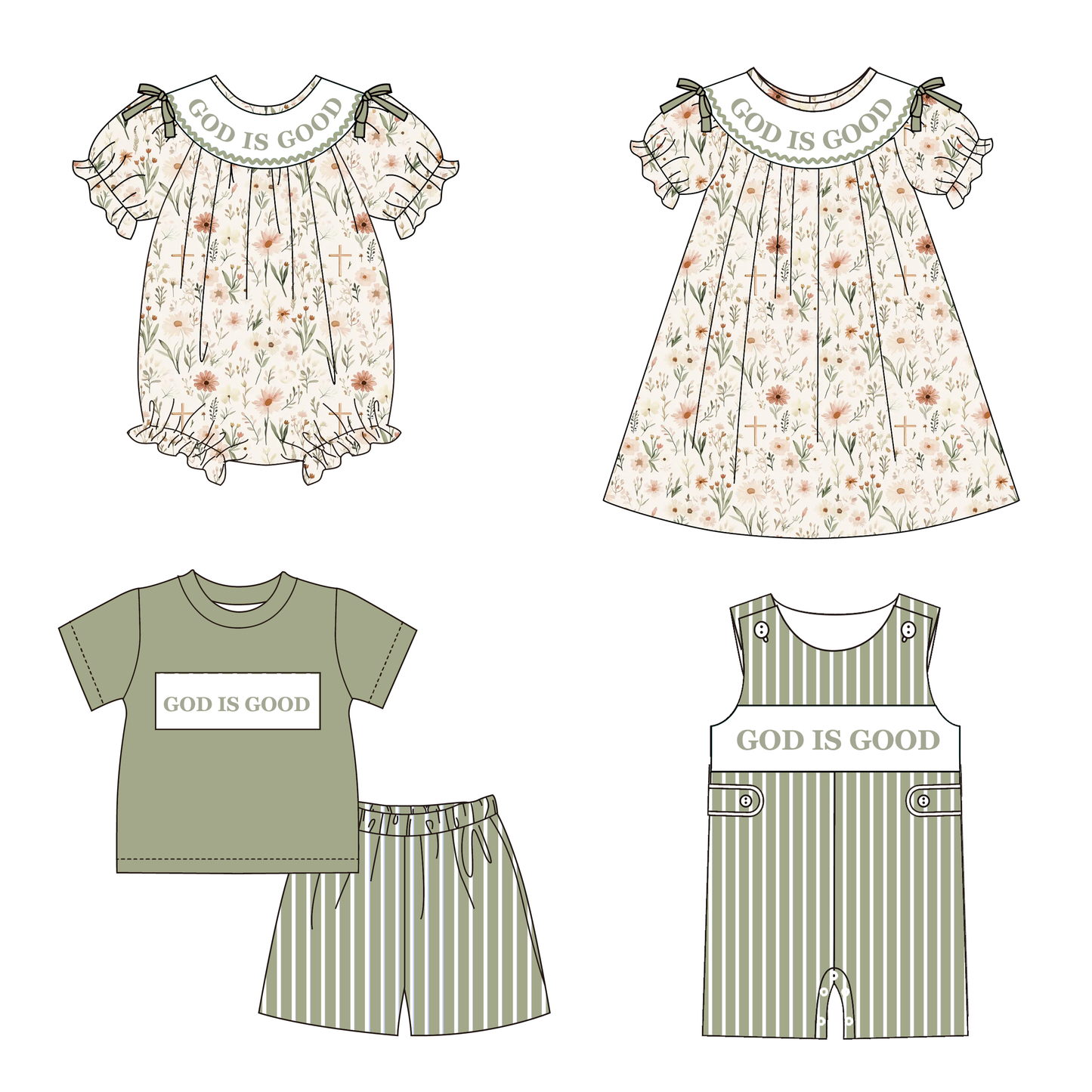 "GOD IS GOOD"Summer Floral Smocked Embroidery Collection