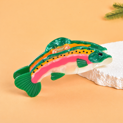 Acetate Hair Claw Clips – Christmas Wreath, Santa Hat, Holiday Truck & Colorful Fish Styles, Everyday Hair Accessories & Gifts