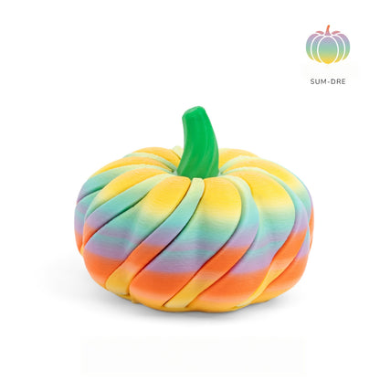 Halloween 3D Printed Spiral Pumpkin Fidget Two-Tone Stress Relief Toy & Fall Decor