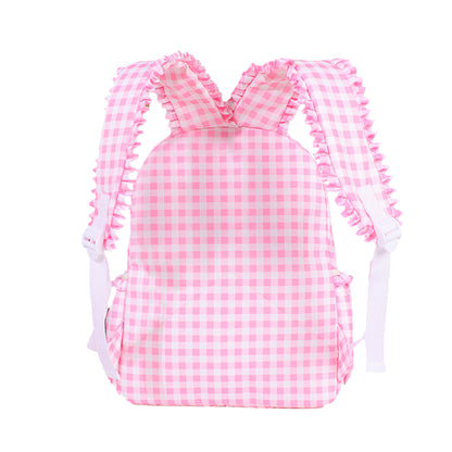 Large Capacity Plaid Lace Student Backpack For School