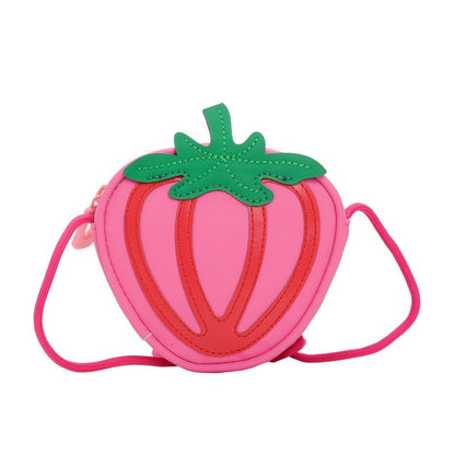 Kids Cartoon Strawberry PU Mini Crossbody Bag – Cute Shoulder Purse for Boys & Girls