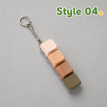Pastel Colors Finger Press Button Cube Squishy Keyboard Keychain Stress Relief Toy