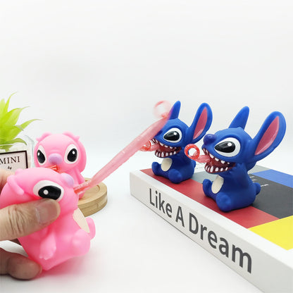 Cute Cartoon Monster Tongue Extension Squishy Stress Relief Toy Keychain