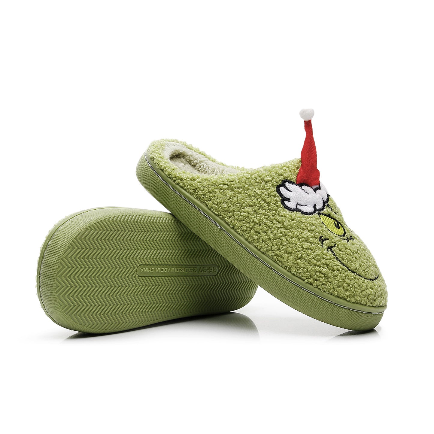 2025 Christmas Grinch Gingerbread Farm Chicken Plush Slippers Unisex Winter Cotton Home Slippers