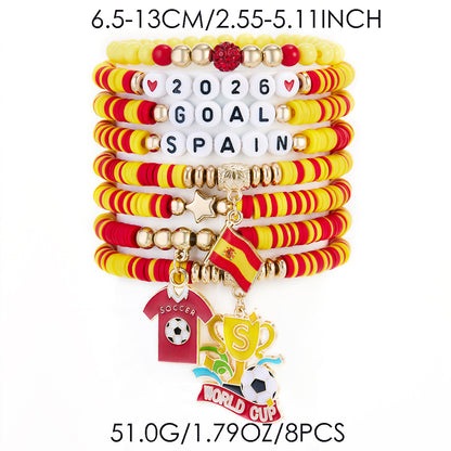 World Cup 2026 Country-Themed Bracelet Set Soccer Fan Jewelry Gift