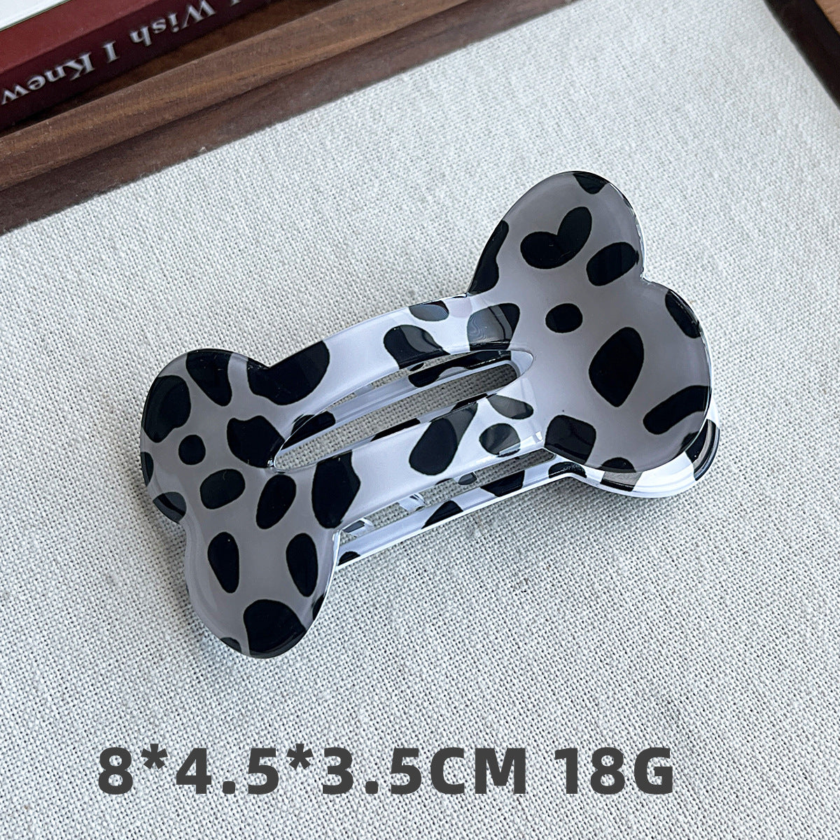 Bone-Shaped Acetate-Look Hair Claw Clip – Patterned Hair Clip