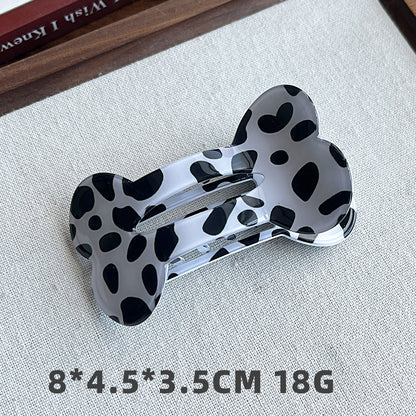 Bone-Shaped Acetate-Look Hair Claw Clip – Patterned Hair Clip