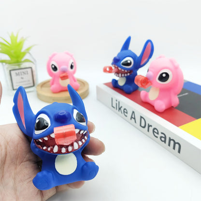 Cute Cartoon Monster Tongue Extension Squishy Stress Relief Toy Keychain