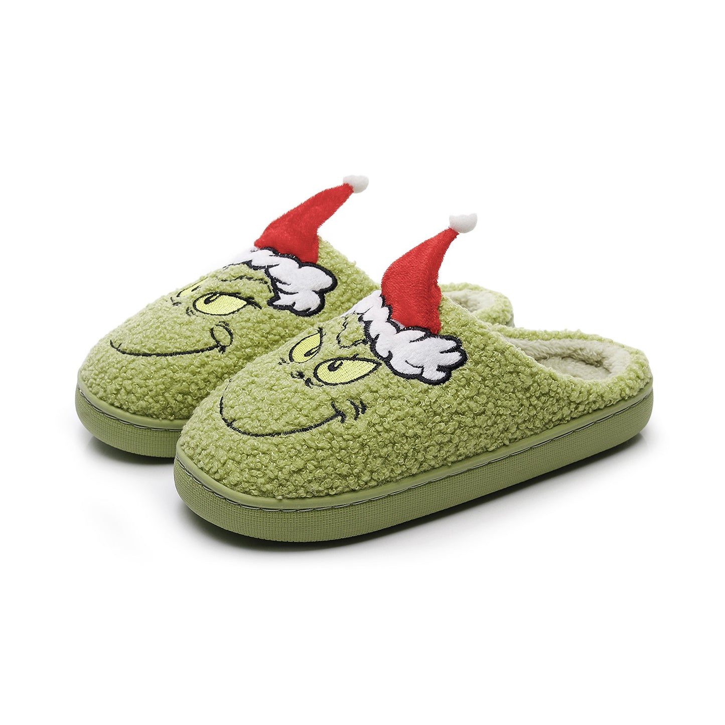 2025 Christmas Grinch Gingerbread Farm Chicken Plush Slippers Unisex Winter Cotton Home Slippers