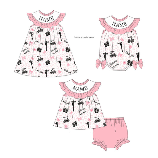 Summer Girls Custom Name Smocked Embroidery Set Collection