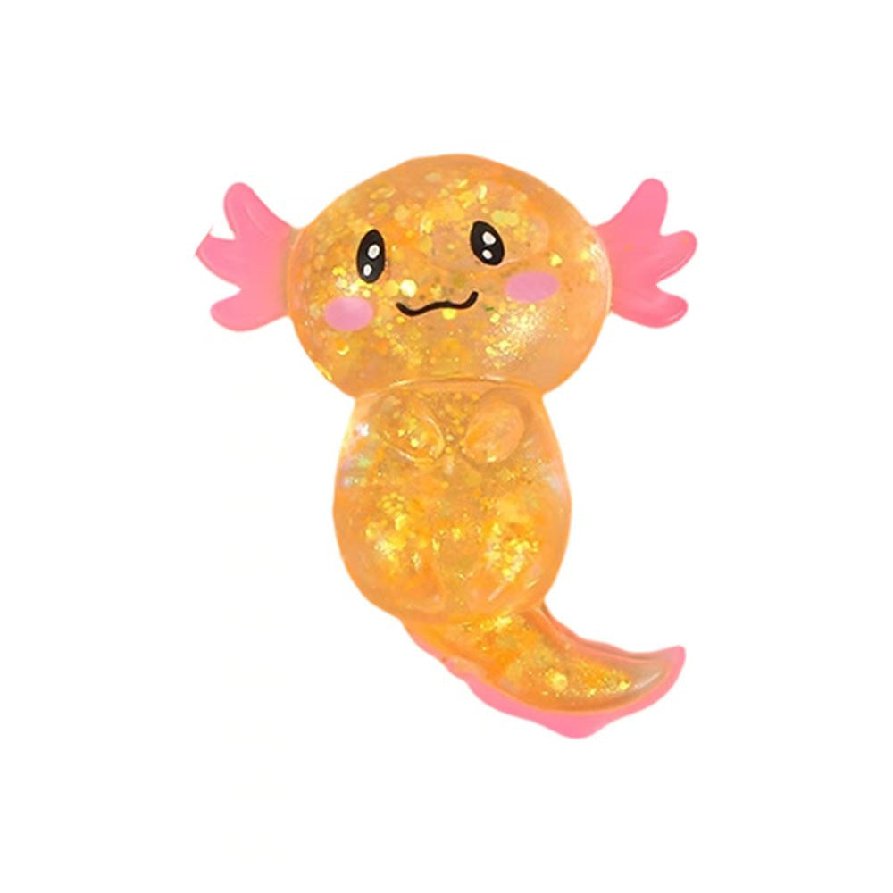 Salamander Squishy Toy with Gold Glitter Stress Relief Squeeze Toy