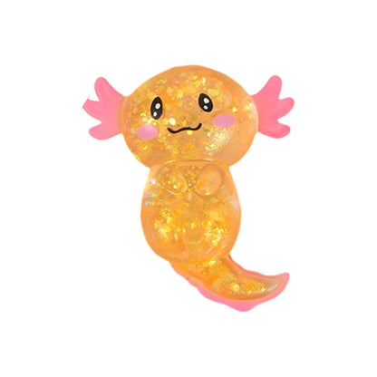 Salamander Squishy Toy with Gold Glitter Stress Relief Squeeze Toy