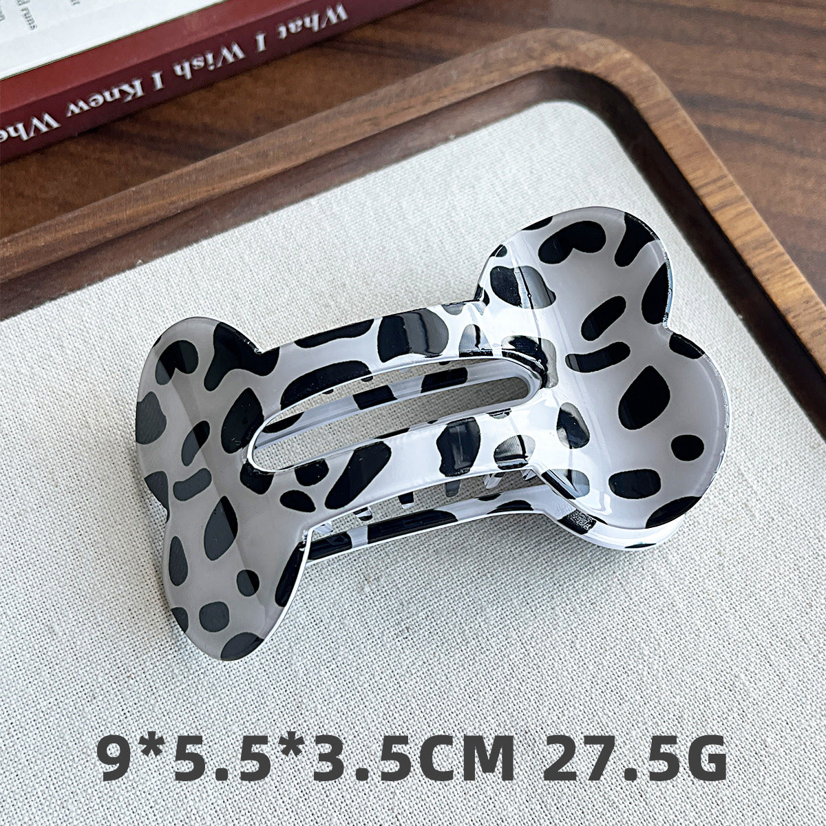 Bone-Shaped Acetate-Look Hair Claw Clip – Patterned Hair Clip