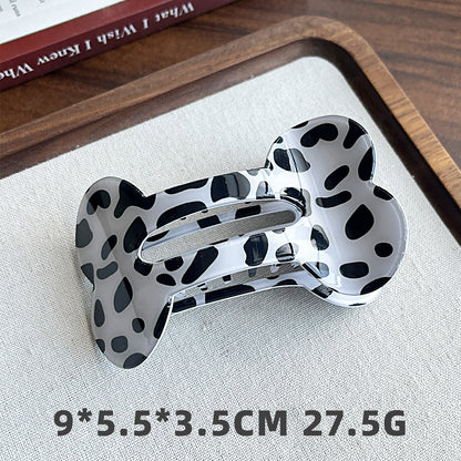 Bone-Shaped Acetate-Look Hair Claw Clip – Patterned Hair Clip