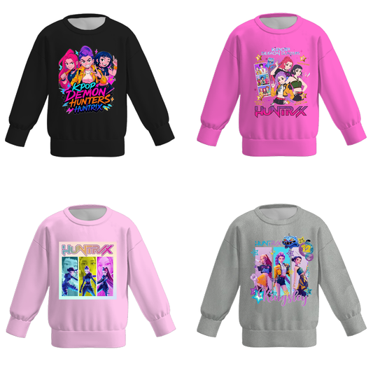 Kpop Demon Hunters Print Girls Fall Long Sleeves Top