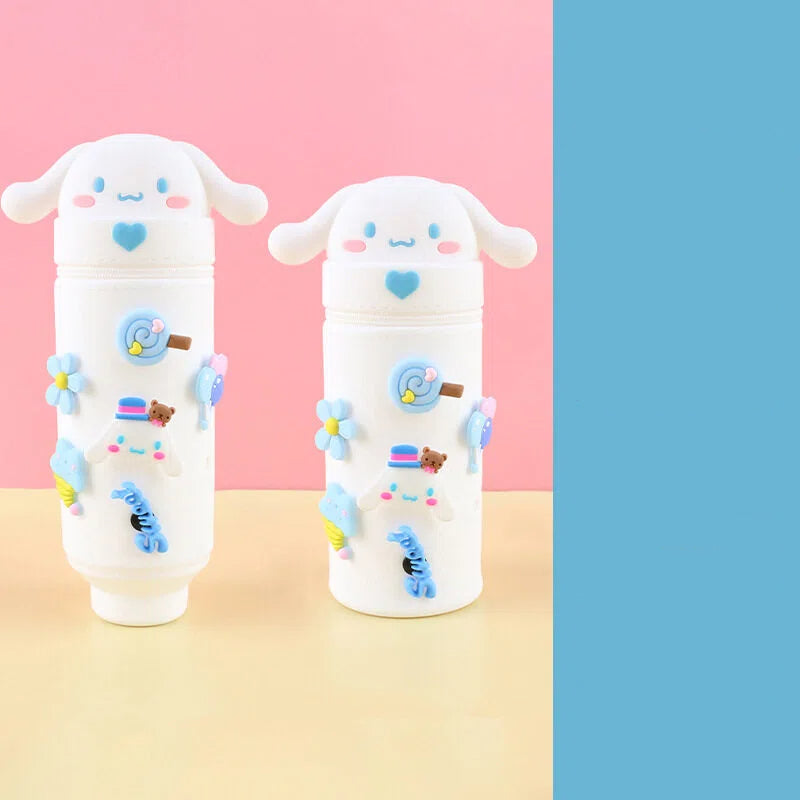 Cartoon Character Silicone Pencil Case & Desk Organizer for Kids and Students