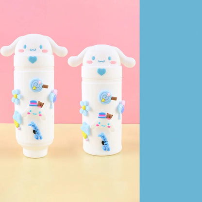 Cartoon Character Silicone Pencil Case & Desk Organizer for Kids and Students