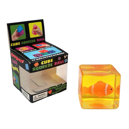 Glow-in-the-Dark Clownfish Ice Cube Squishy Slow Rising Stress Toy