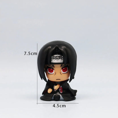Chibi Ninja Anime Figure Set Sitting Style Car Dashboard Decor Collectible