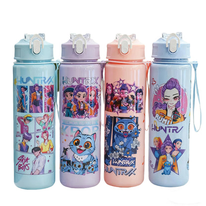 K-POP Demon Hunter Children’s Straw Water Cup Portable Plastic Drinking Bottle 24Oz