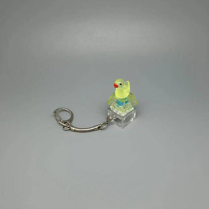 Cute Duck Fidget Clicker Keychain Keyboard Stress Relief Bag Charm