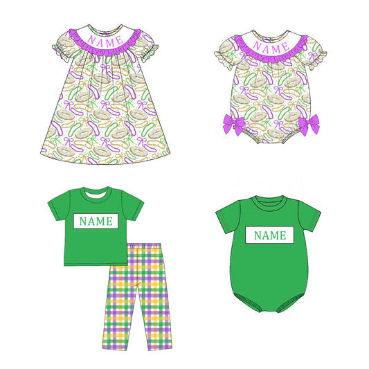 Kids Mardi Gras Smocked Collection Custom Name Holiday Outfits
