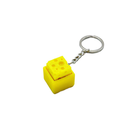 3D Printed Pixel Block Fidget Clicker Keychain – Mechanical Keyboard Feel Push Button Toy & Bag Charm