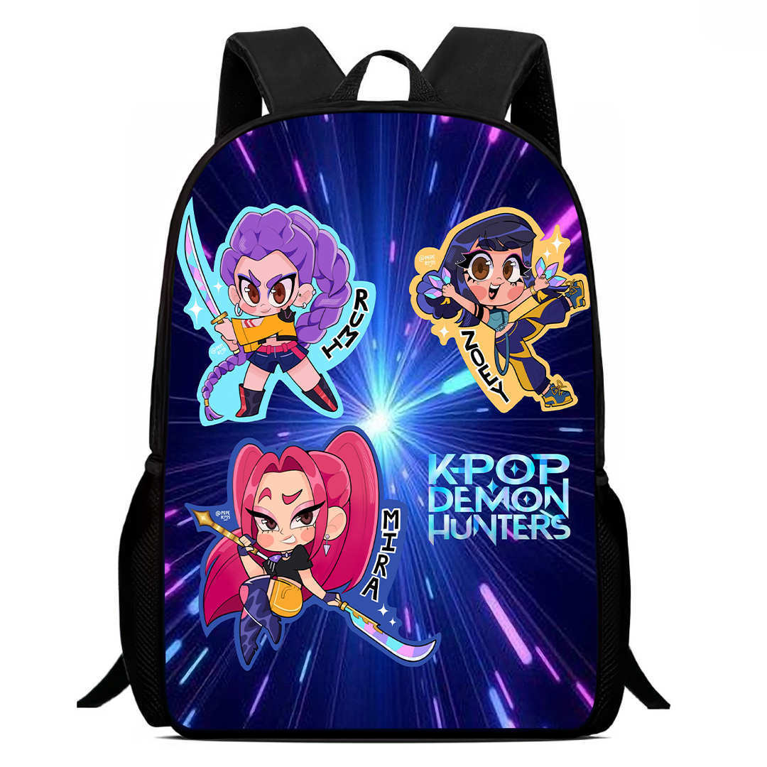 K-pop Demon Hunters Trendy Print Large Backpack Back To School Bag