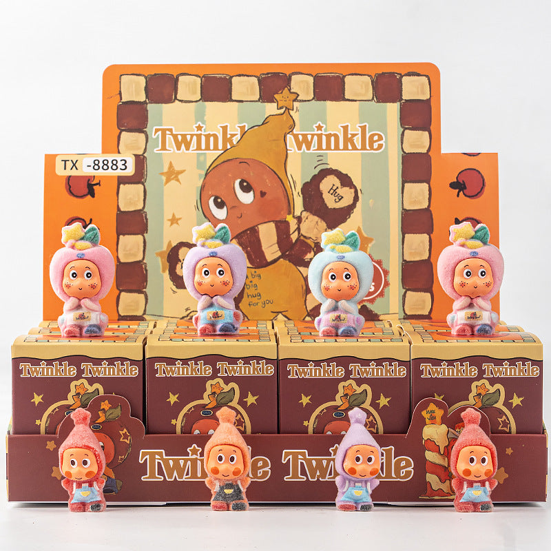 Demon Hunter Flocked Cartoon Figure Blind Box Set Collectible Surprise Desk Decor 12-Piece Pack