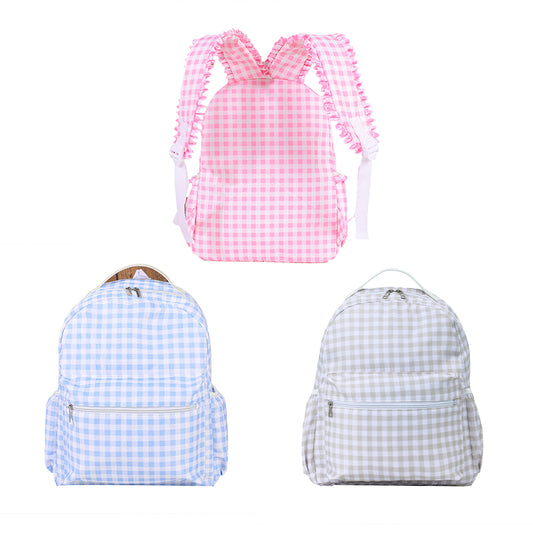 Large Capacity Plaid Lace Student Backpack For School