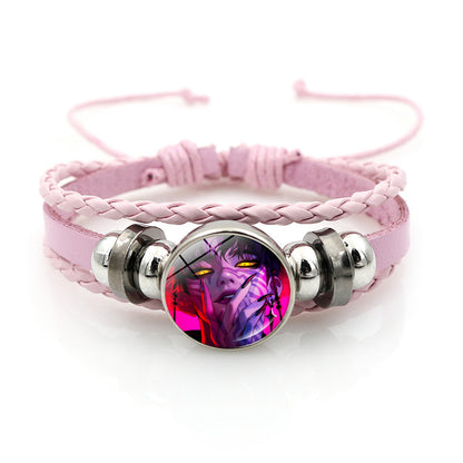 K-POP Demon Hunters & Gaza Boy Group Bracelet Adjustable Braided Leather Fan Jewelry Available in 3 Colors