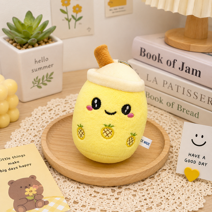 Cute Boba Tea Plush Keychain – Kawaii Bubble Tea Bag Charm & Soft Plush Pendant