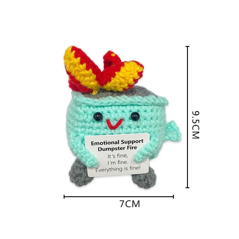 Cute Crochet Figurines with Message Cards – Desk Decor & Gifts