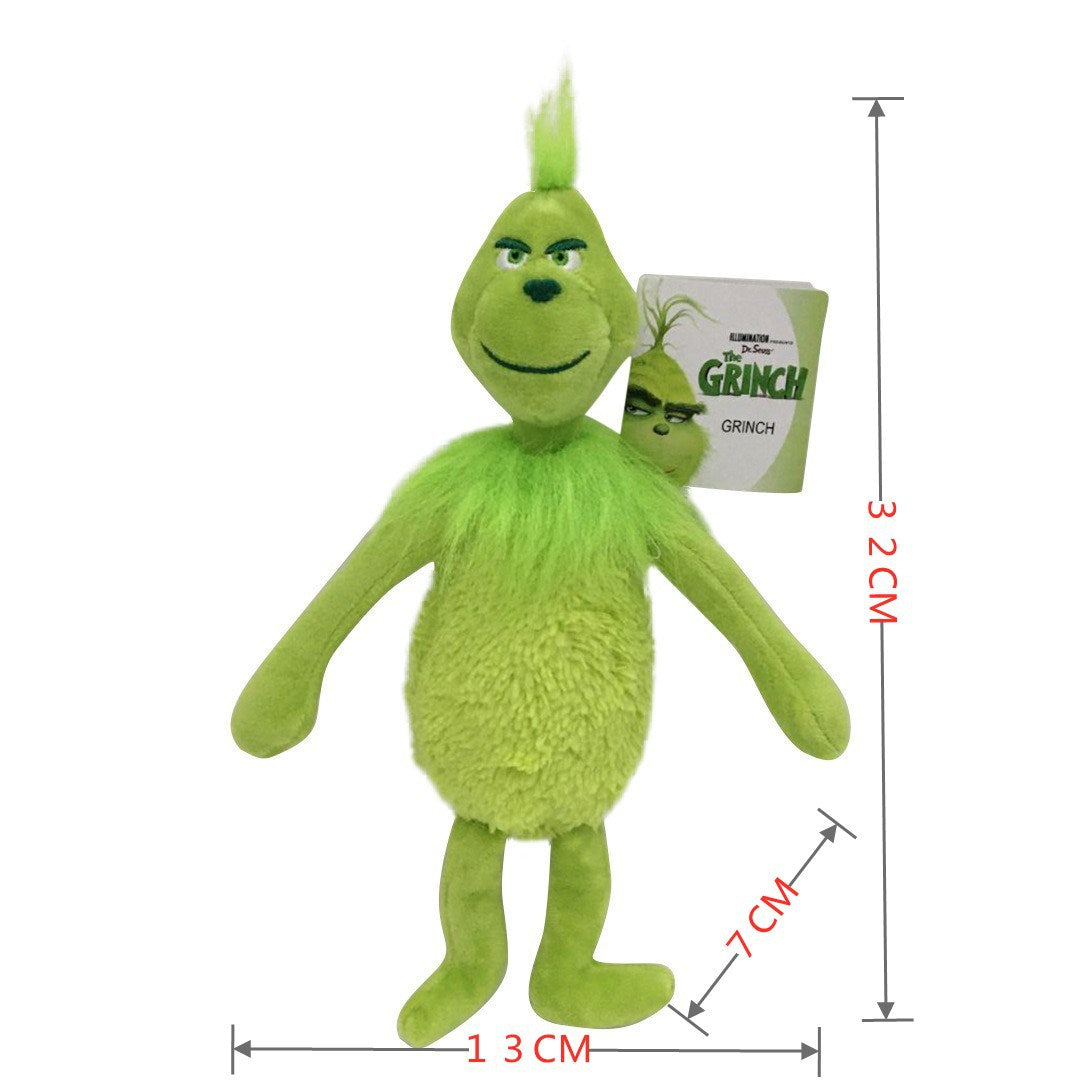 2025 Christmas Grinch Plush Toy – Green Monster Stuffed Doll Cartoon Character Gift for Kids