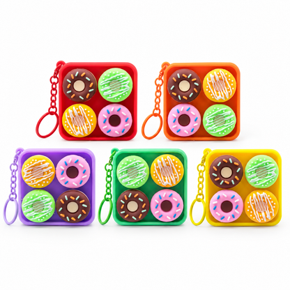 Button Fidget Keychains – Novelty Stress Relief Sensory Toys, Pizza, Donut, Clover, Cat Paw & More