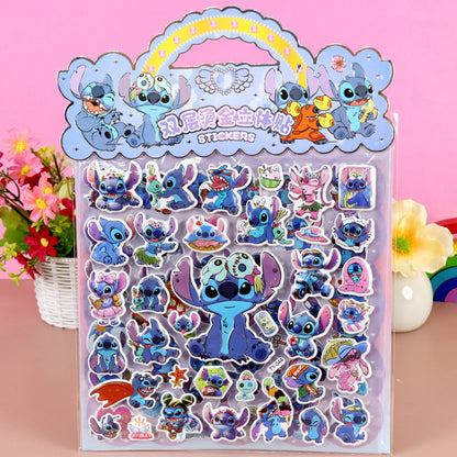 Children’s Cute Cartoon Puffy Stickers Pony & Capybara Double-Layer Bubble Stickers
