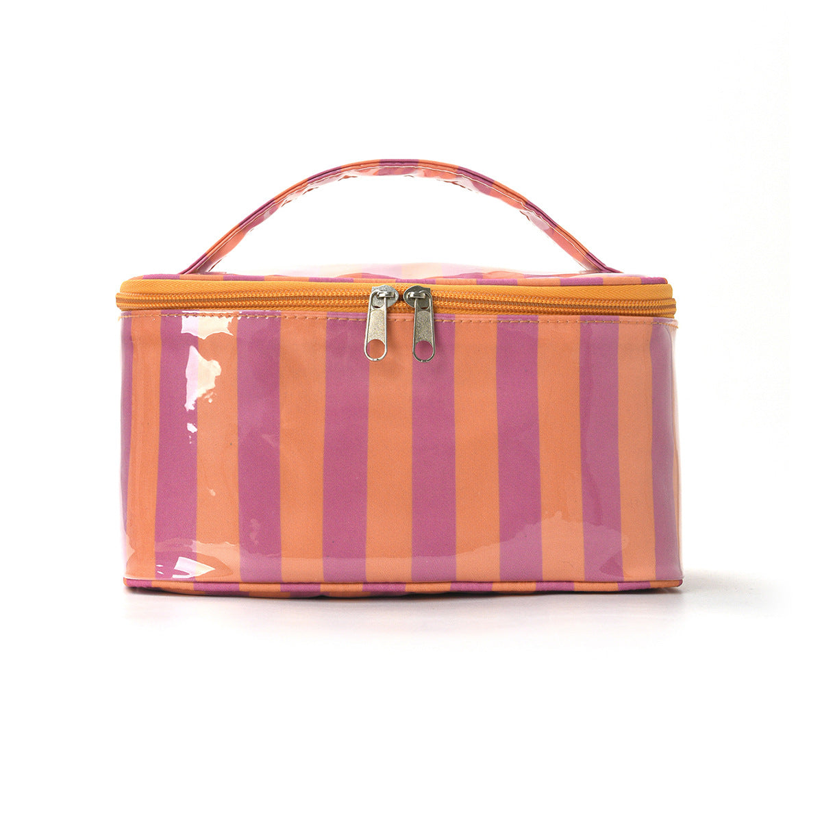 PVC Striped Waterproof Clear Cosmetic Bag Makeup Travel Toiletry Organizer Carry Pouch