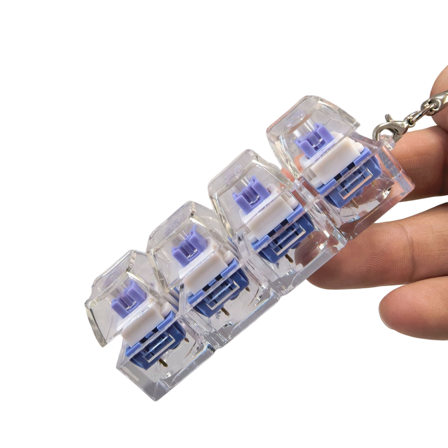 Transparent Click Button Fidget Keychain Stress Relief Multiple Colors