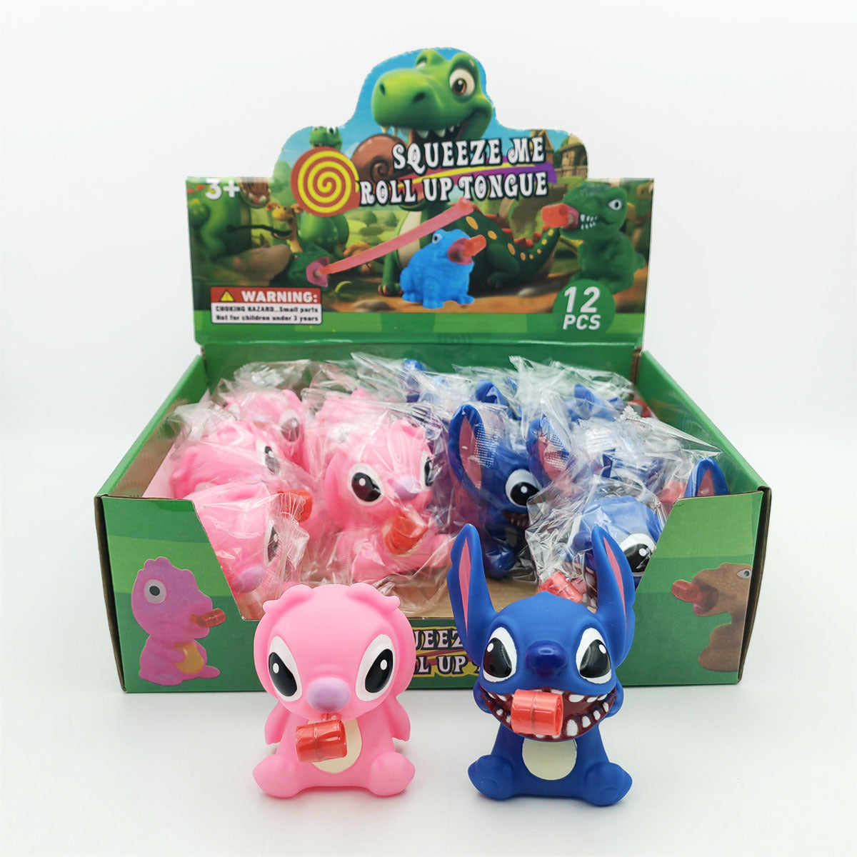 Cute Cartoon Monster Tongue Extension Squishy Stress Relief Toy Keychain
